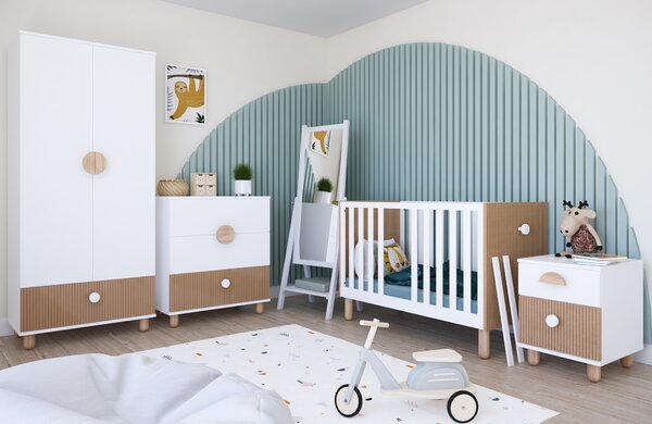 Dětská postýlka Loft 120 x 60 cm Barevné provedení: Kašmír, Úložný prostor k postýlce: Jeden šuplík na kolečkách