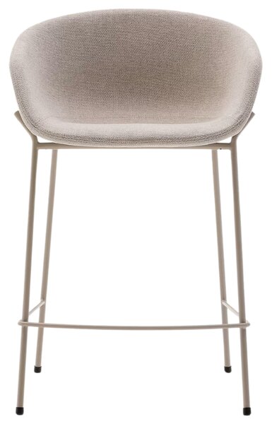 Béžová čalouněná barová židle Kave Home Yvette 65 cm