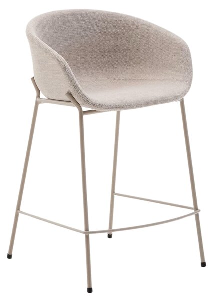 Béžová čalouněná barová židle Kave Home Yvette 65 cm