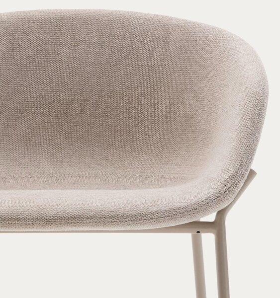 Béžová čalouněná barová židle Kave Home Yvette 75 cm