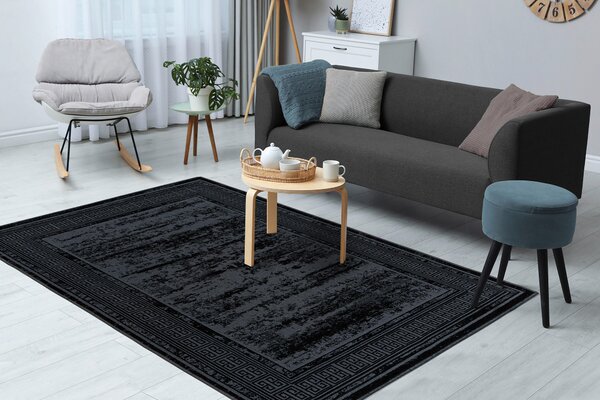 KOBEREC TKANÝ NA PLOCHO, 120/170 cm černá - Online Only koberce & rohožky, Online Only