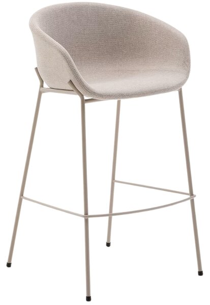 Béžová čalouněná barová židle Kave Home Yvette 75 cm
