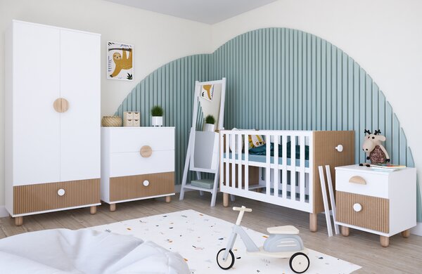 Dětská postýlka Loft 120 x 60 cm Barevné provedení: Kašmír, Úložný prostor k postýlce: Jeden šuplík na kolečkách