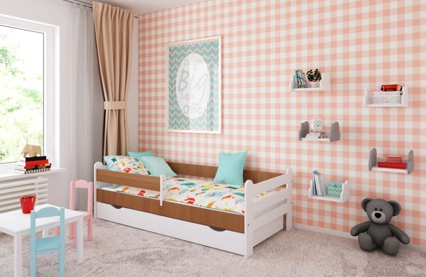 Babywoods Dětská postel Rysio Velikost postele: 140x80, Barevné provedení: Šedá, Provedení postele: S šuplíkem