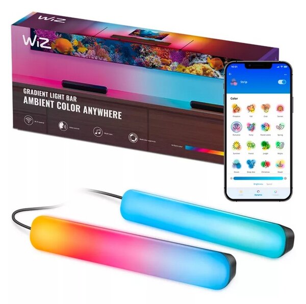 WiZ Bar LED pásek stmívatelný, 2700-5500K, 30cm, nastavitelná barava světla, černá