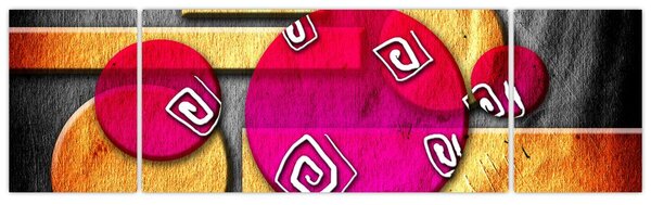 Abstraktní obraz s historickými symboly (170x50 cm)