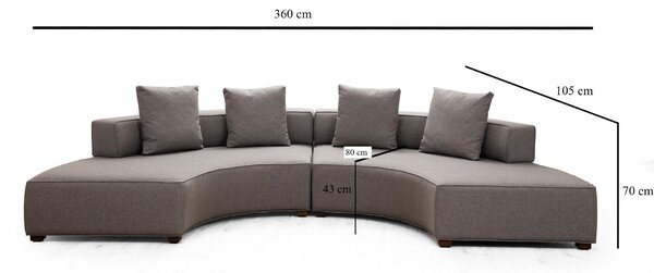 Rohová sedačka Gondulatta 3 (šedá). Akce -25%