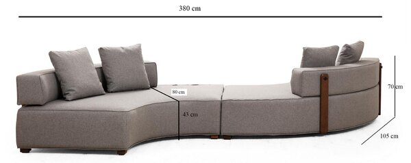 Rohová sedačka Gondulatta 1 (šedá). Akce -25%