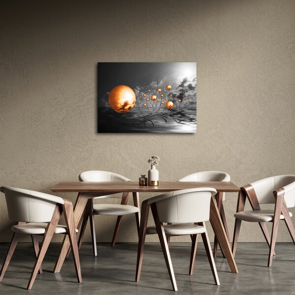 Obraz oražových abstraktních koulí (70x50 cm)