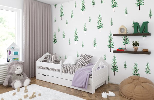 Babywoods Dětská postel Ala Velikost postele: 140x80, Barevné provedení: Bílá, Provedení postele: S šuplíkem
