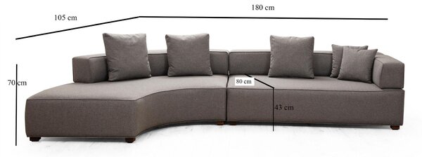 Rohová sedačka Gondulatta 4 (L) (šedá). Akce -25%
