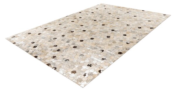 KOŽENÝ KOBEREC, 80/150 cm, šedá, barvy stříbra - Online Only koberce & rohožky, Online Only