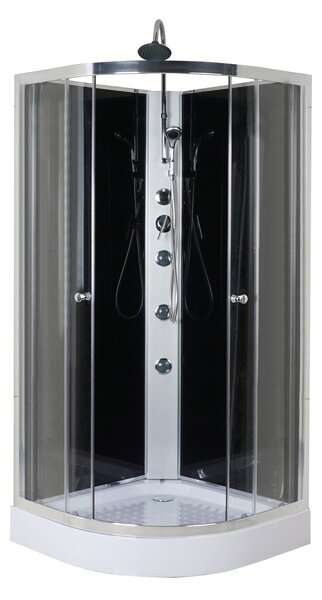 D‘Eluxe hydromasážní Sprchový Box AV01A8822 80x80x225cm, posuvné dveře, čiré sklo, 4mm