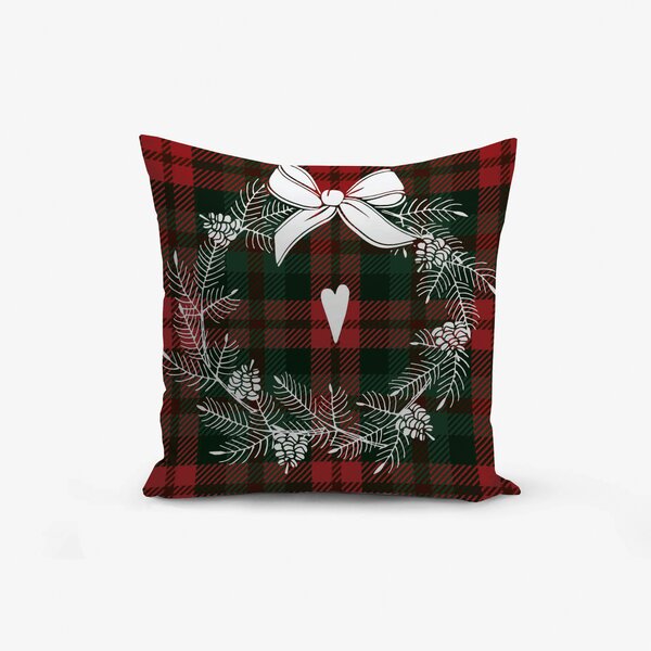 XPOSE® Set povlaků na polštář TARTAN CHRISTMAS 40x40 cm - set 4ks