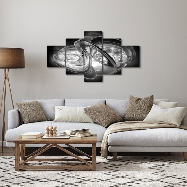 Obraz moderní šedé abstrakce (125x70 cm)