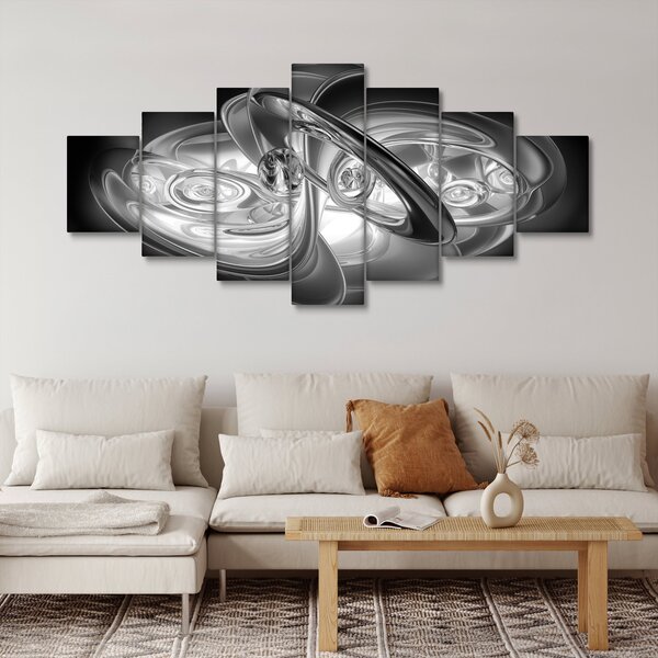 Obraz moderní šedé abstrakce (210x100 cm)