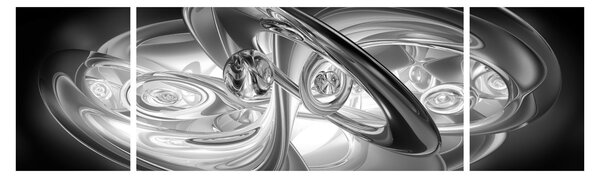 Obraz moderní šedé abstrakce (170x50 cm)