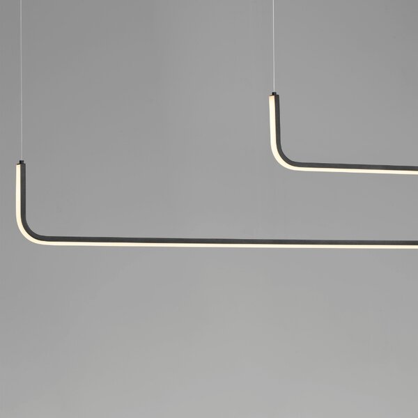 Černé kovové závěsné LED světlo Nova Luce Strita 150 cm