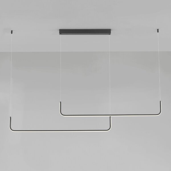 Černé kovové závěsné LED světlo Nova Luce Strita 150 cm