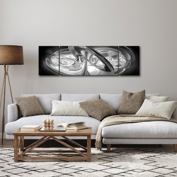 Obraz moderní šedé abstrakce (170x50 cm)