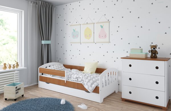 Dětská postel Klasik Velikost postele: 140x80, Barevné provedení: Bílá, Provedení postele: S šuplíkem