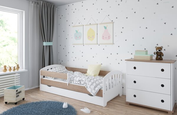Dětská postel Klasik Velikost postele: 140x80, Barevné provedení: Bílá, Provedení postele: S šuplíkem