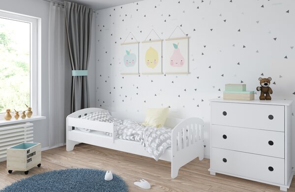Dětská postel Klasik Velikost postele: 140x80, Barevné provedení: Bílá, Provedení postele: S šuplíkem
