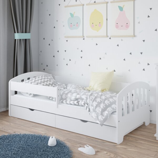 Dětská postel Klasik Velikost postele: 140x80, Barevné provedení: Bílá, Provedení postele: S šuplíkem