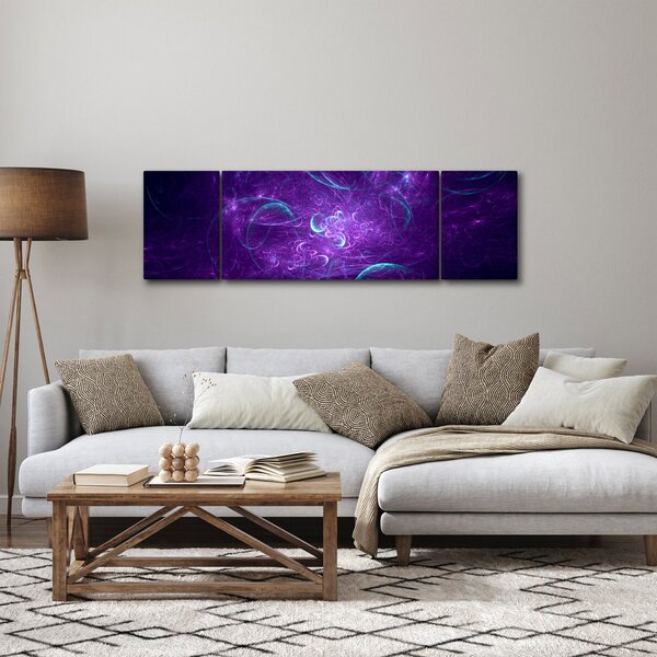 Obraz moderní modré abstrakce (170x50 cm)