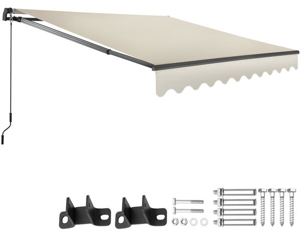 Tectake Výsuvná markýza Ornella s držákem na zeď - 250 x 200 cm,béžová