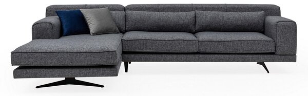 Rohová sedačka Jivagona (L) (šedá + černá). Akce -25%