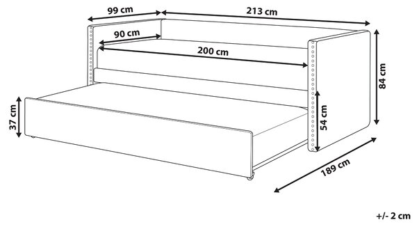 Rozkládací postel Buklé TROYES 90 x 200 cm Světle béžová