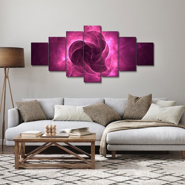 Obraz moderní růžové abstrakce (210x100 cm)