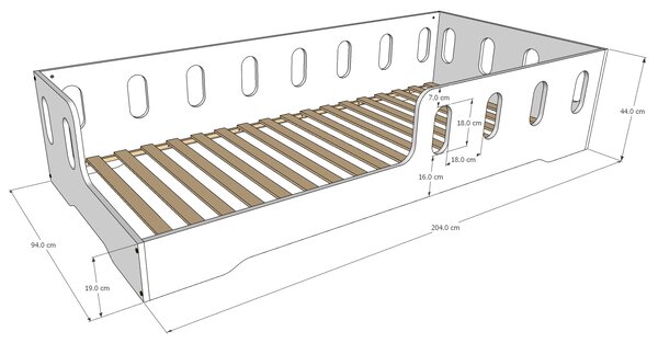 Dětská postel Noe Velikost postele: 200x90, Barevné provedení: Bílá / Bílá