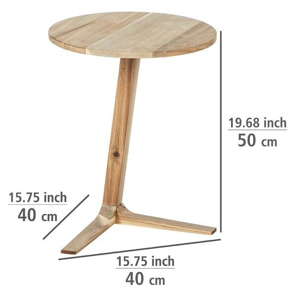 Kulatý odkládací stolek z masivu akácie ø 40 cm Acina – Wenko