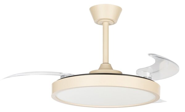 Stropní ventilátor Orasu s LED osvětlením, Ø 107 cm, béžový, CCT – Lindby Lindby, Orasu, Béžová, Obývací pokoj, Kov, Moderní