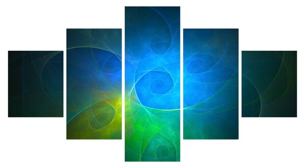 Obraz modré abstrakce (125x70 cm)