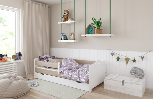 Babywoods Dětská postel Emma Velikost postele: 140x80, Barevné provedení: Bílá, Provedení postele: S šuplíkem