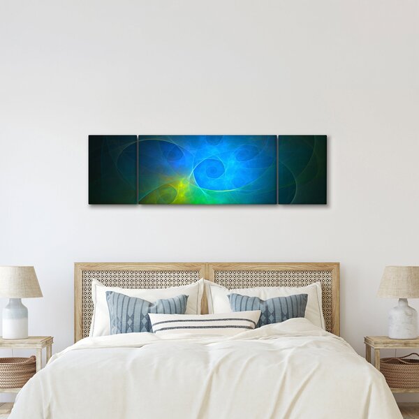 Obraz modré abstrakce (170x50 cm)
