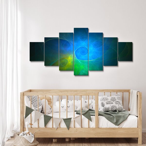 Obraz modré abstrakce (210x100 cm)