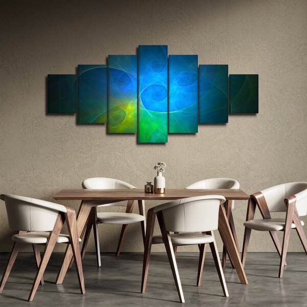 Obraz modré abstrakce (210x100 cm)