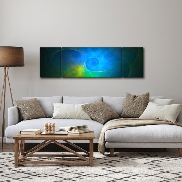 Obraz modré abstrakce (170x50 cm)