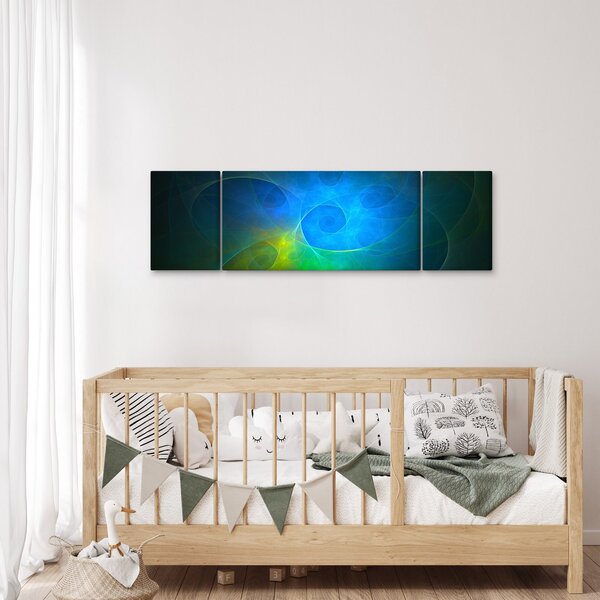 Obraz modré abstrakce (170x50 cm)