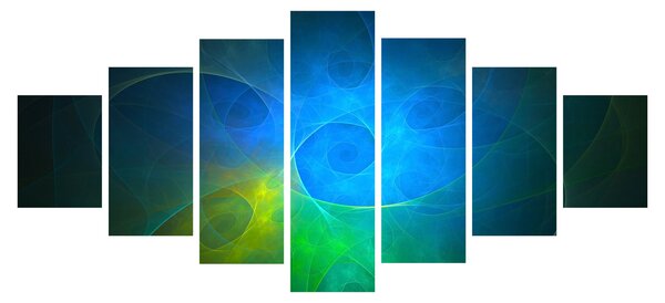 Obraz modré abstrakce (210x100 cm)