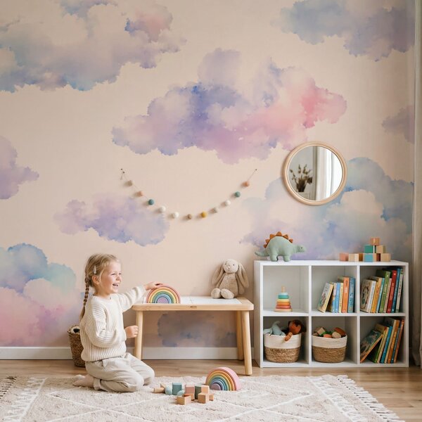 Fototapeta Vzor mraků na bílém pozadí, Nebeské fototapety, Populární fototapety, t00798 - Tapeko.co.cz