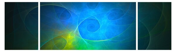 Obraz modré abstrakce (170x50 cm)