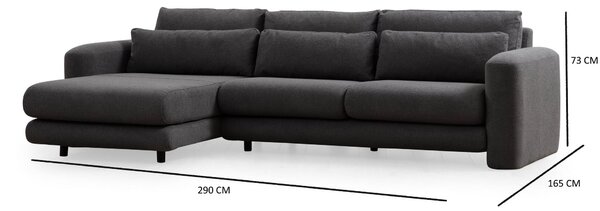 Rohová sedačka Lelysena (L) (šedá + černá). Akce -25%