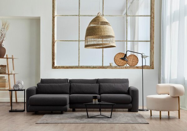 Rohová sedačka Lelysena (L) (šedá + černá). Akce -25%