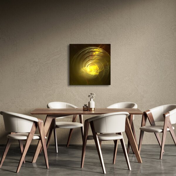 Obraz žluté abstraktní spirály (30x30 cm)