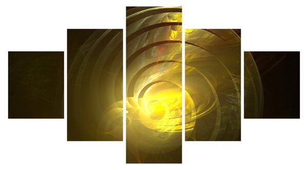 Obraz žluté abstraktní spirály (125x70 cm)